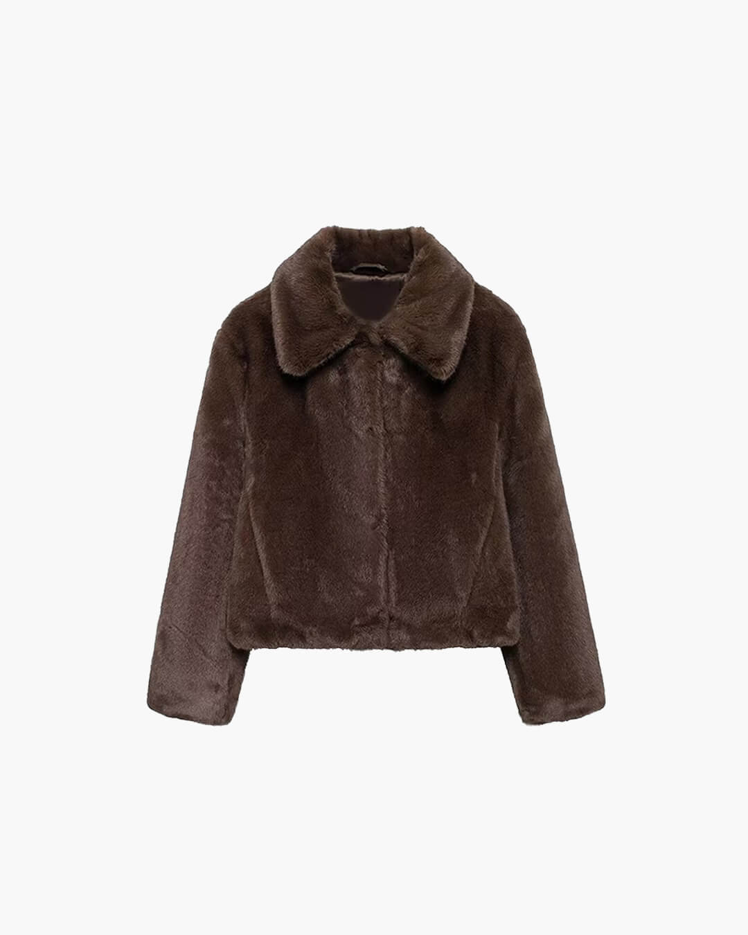 Cappotto corto con colletto in ecopelliccia Abby