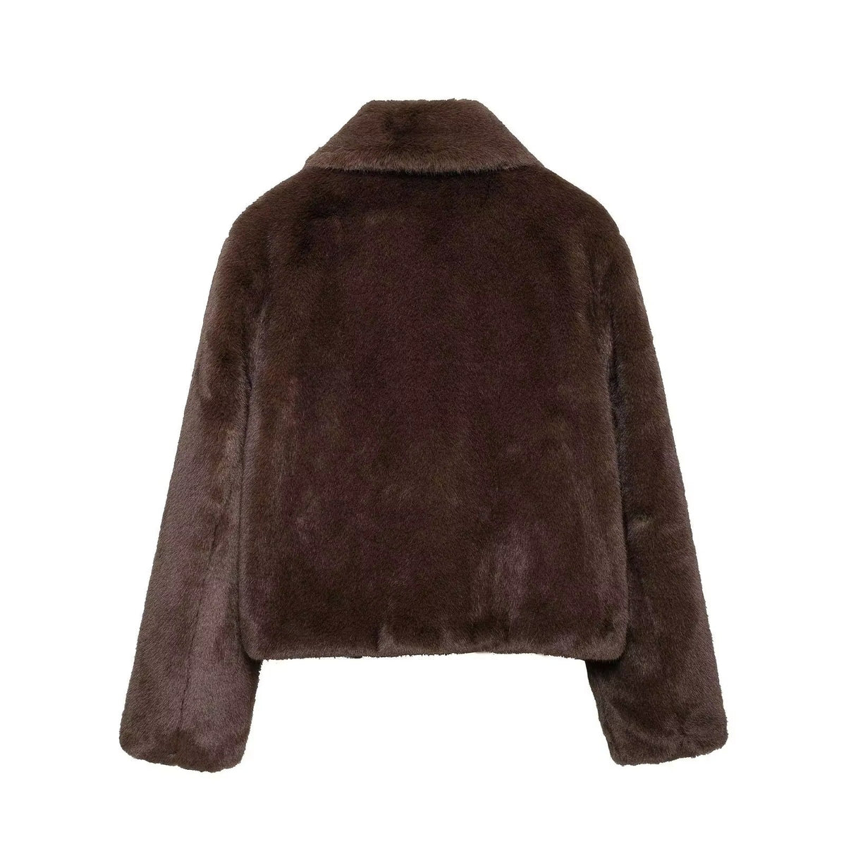 Cappotto corto con colletto in ecopelliccia Abby