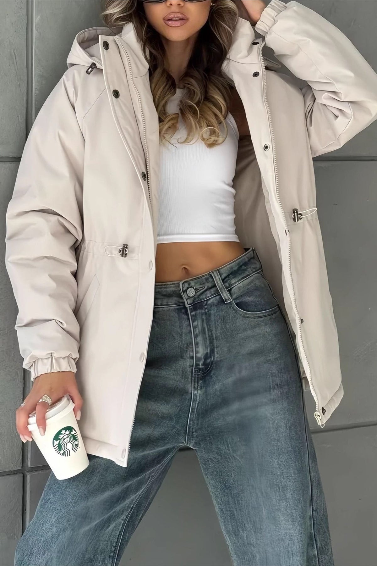 Giacca a vento con cappuccio Adele