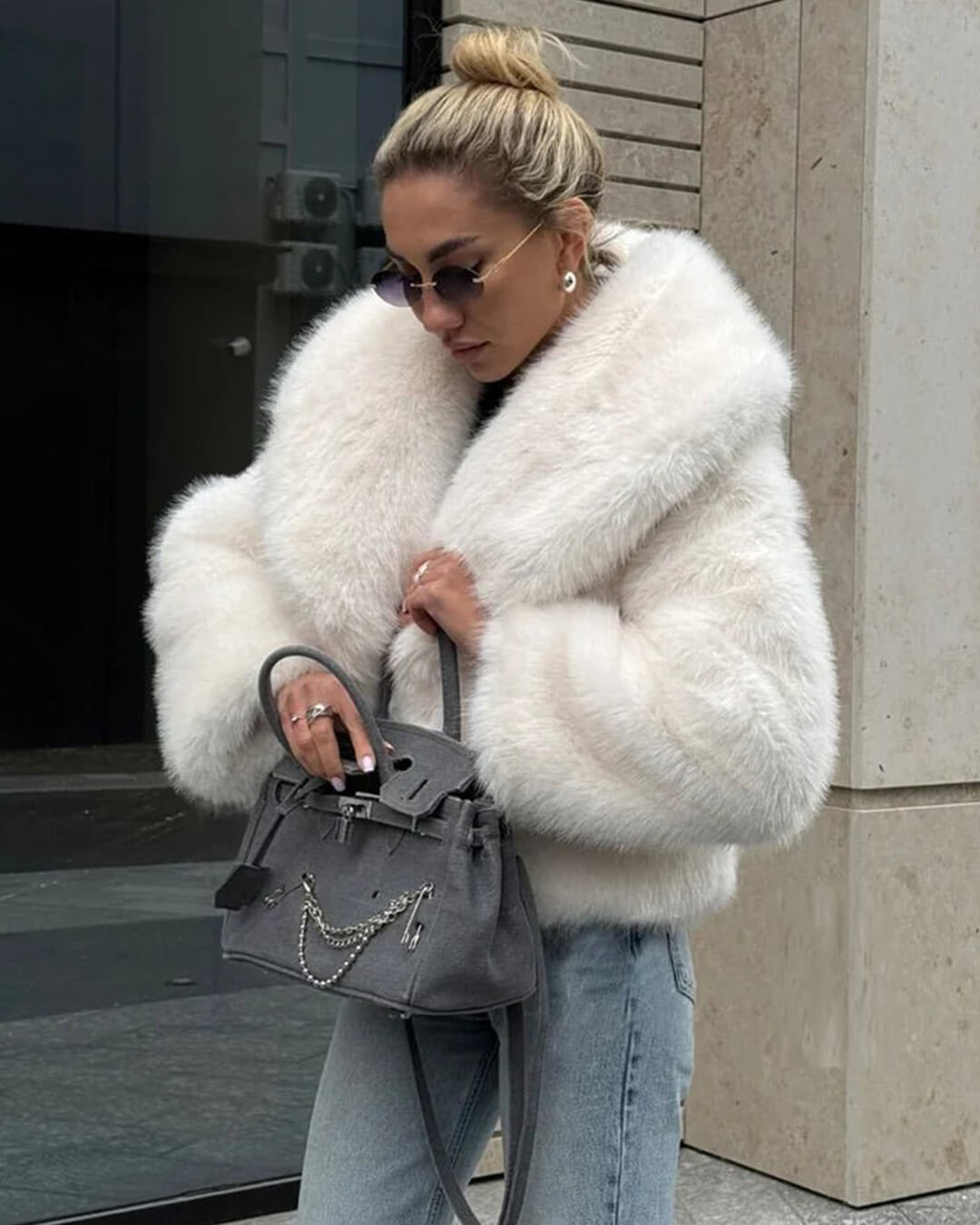 Cappotto in pelliccia sintetica Adelheid