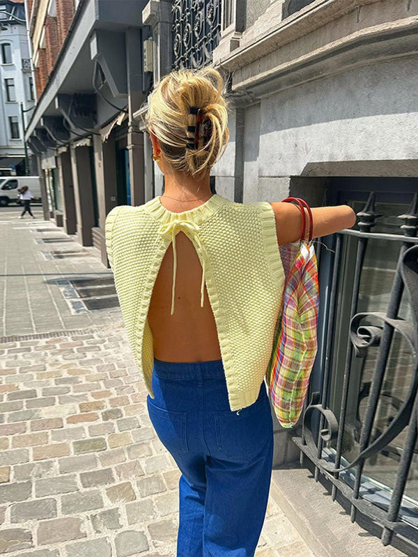 Top in maglia smanicato con schiena scoperta Aedla