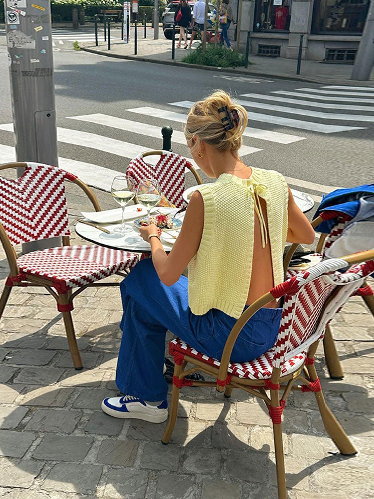 Top in maglia smanicato con schiena scoperta Aedla