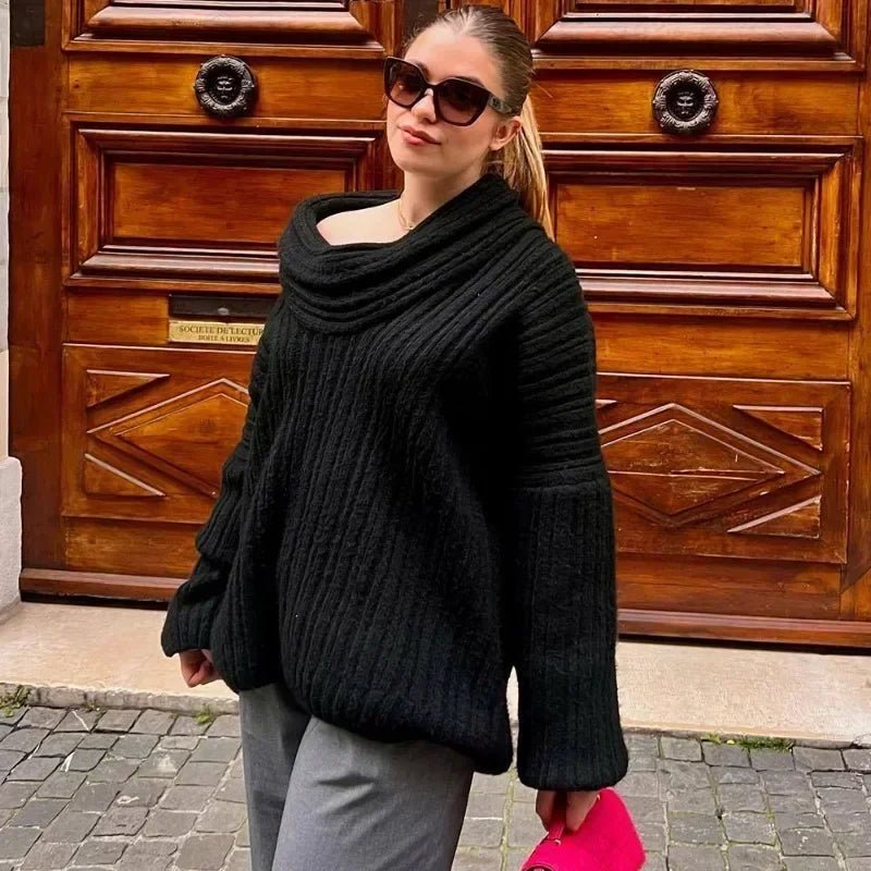 Maglione in maglia con spalle scoperte Aelwen