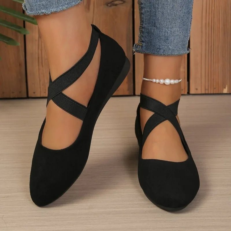 Ballerine Afra a punta con cinturini incrociati