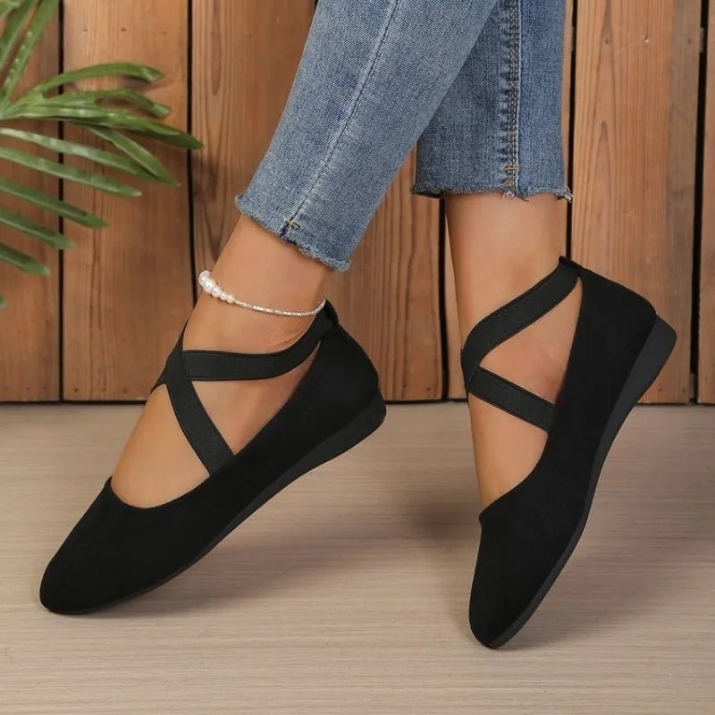 Ballerine Afra a punta con cinturini incrociati
