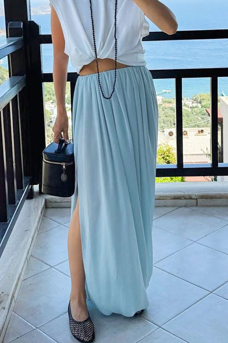 Gonna lunga fluida Afroza in chiffon