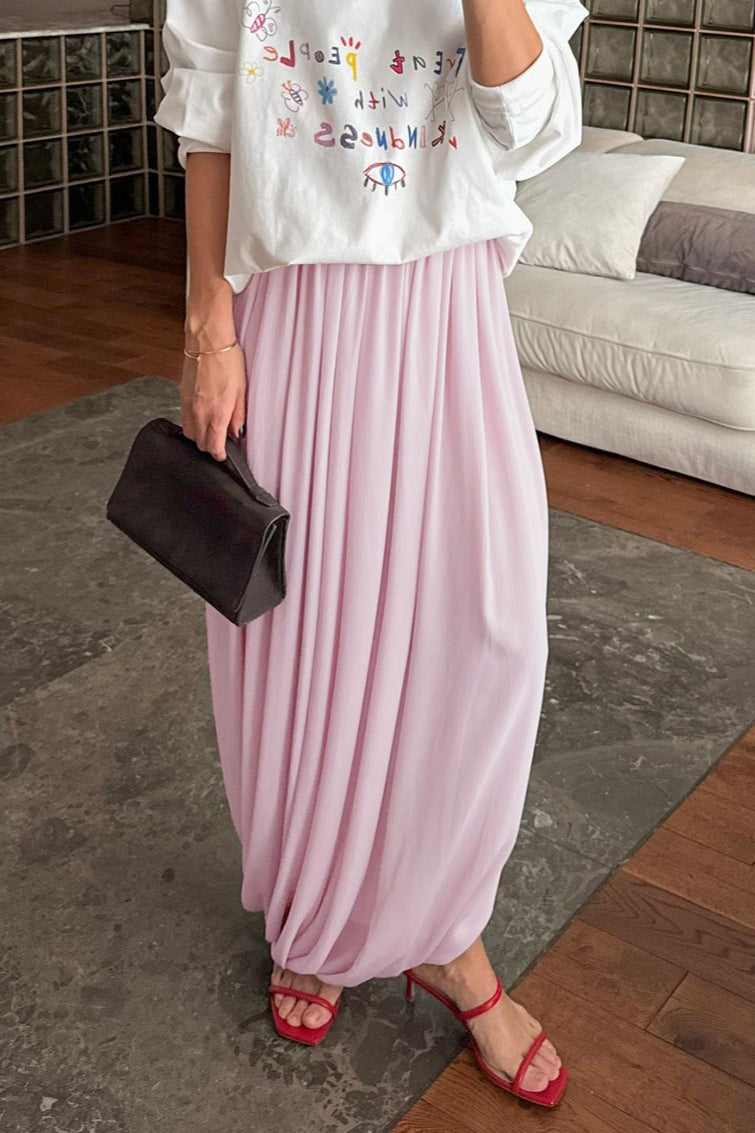 Gonna lunga fluida Afroza in chiffon