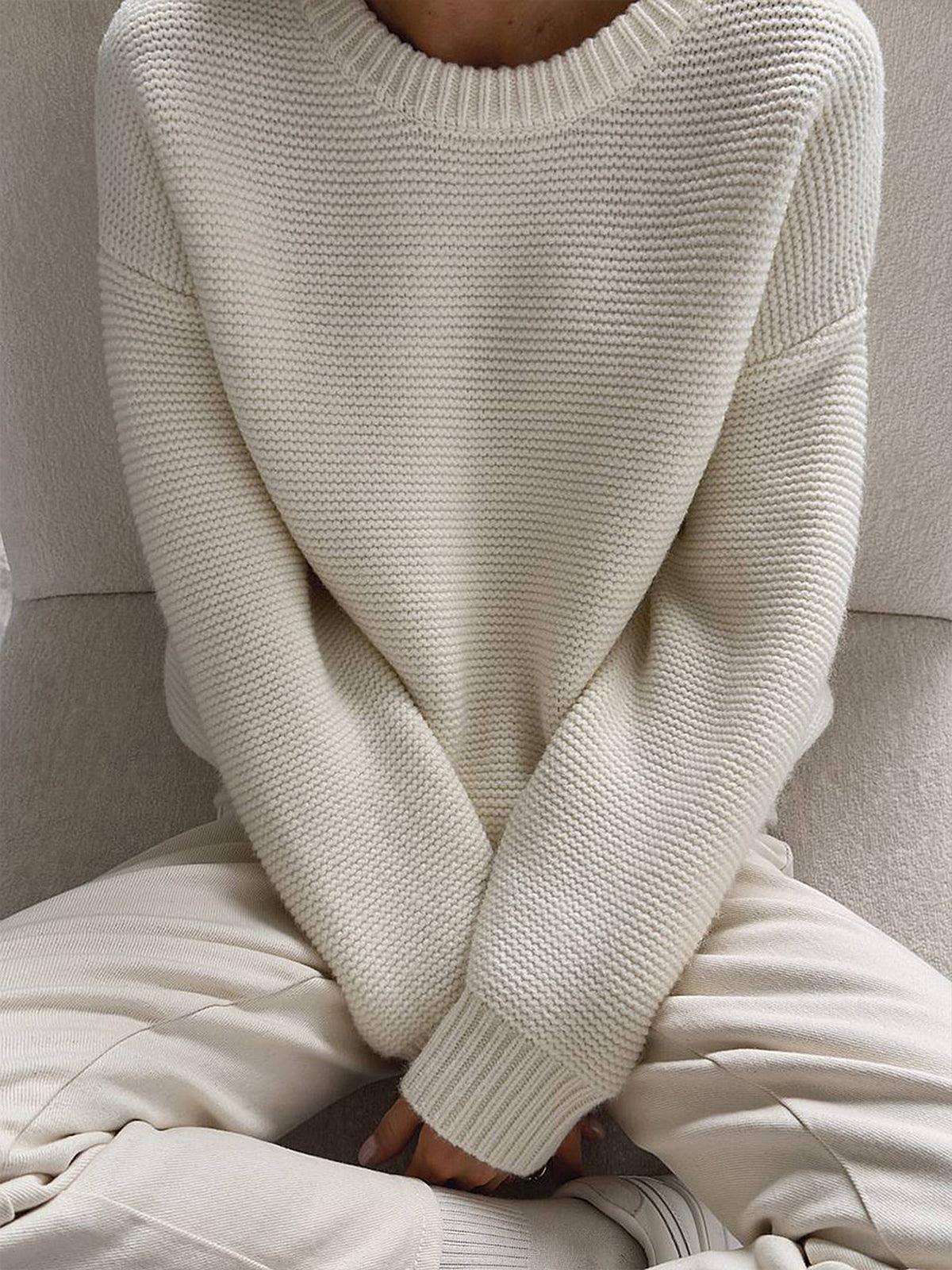 Maglione in cotone lavorato a maglia Aisionn
