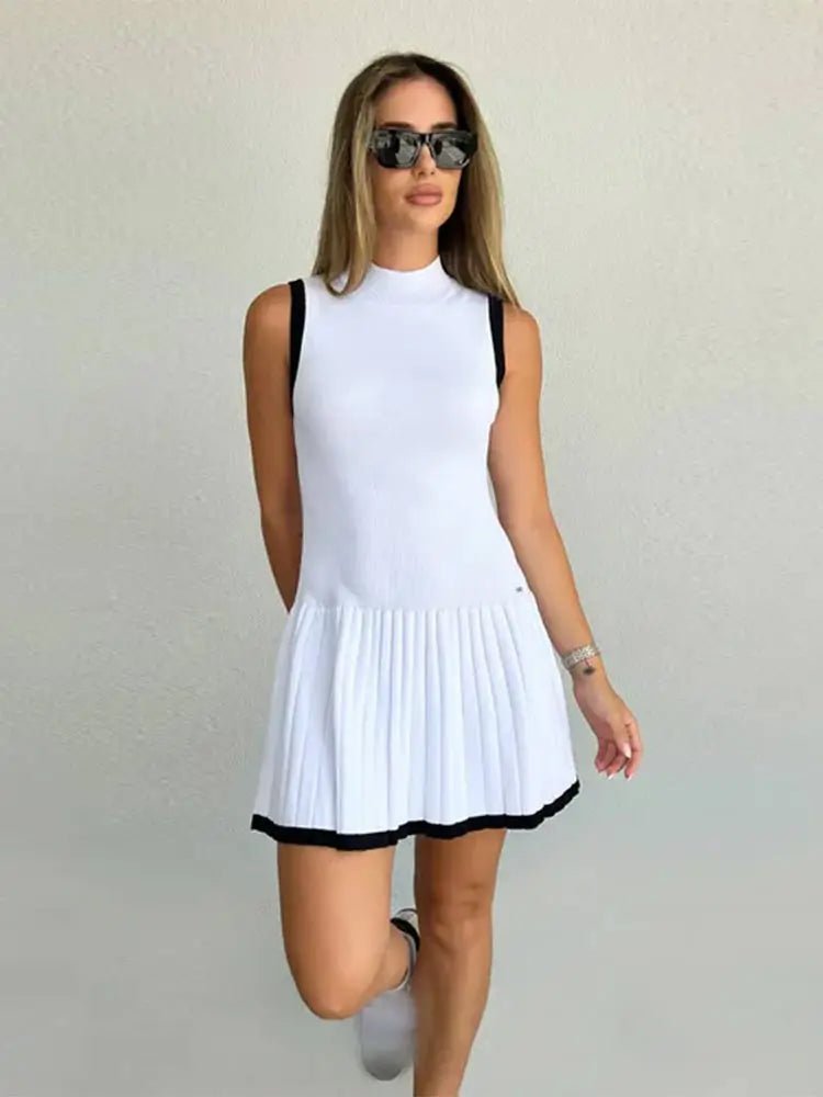 Abito in maglia a contrasto con vita scesa Alice