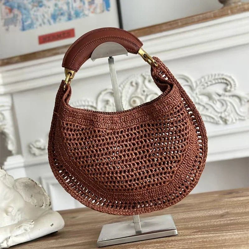 Borsa a spalla intrecciata a mezzaluna Amanda