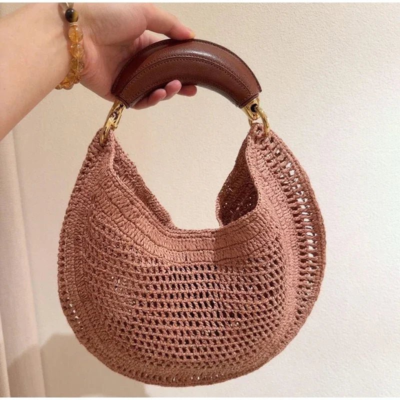 Borsa a spalla intrecciata a mezzaluna Amanda