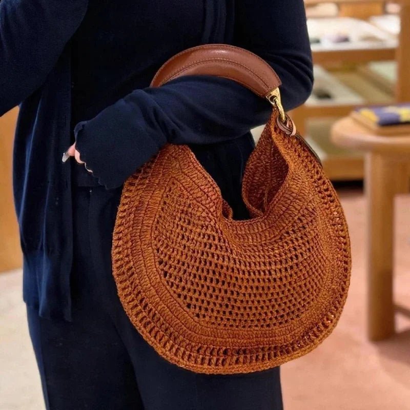 Borsa a spalla intrecciata a mezzaluna Amanda