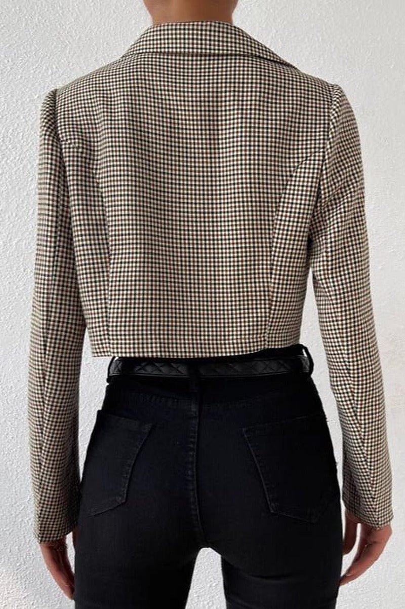 Blazer corto pied-de-poule Amelia