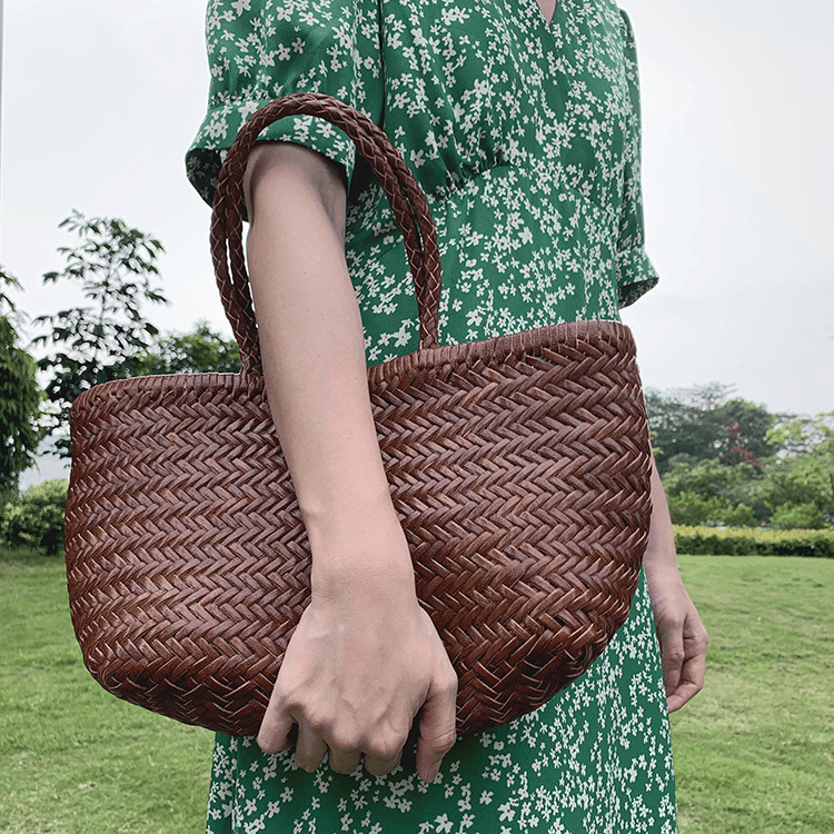 Borsa tote Anais in pelle intrecciata a mano