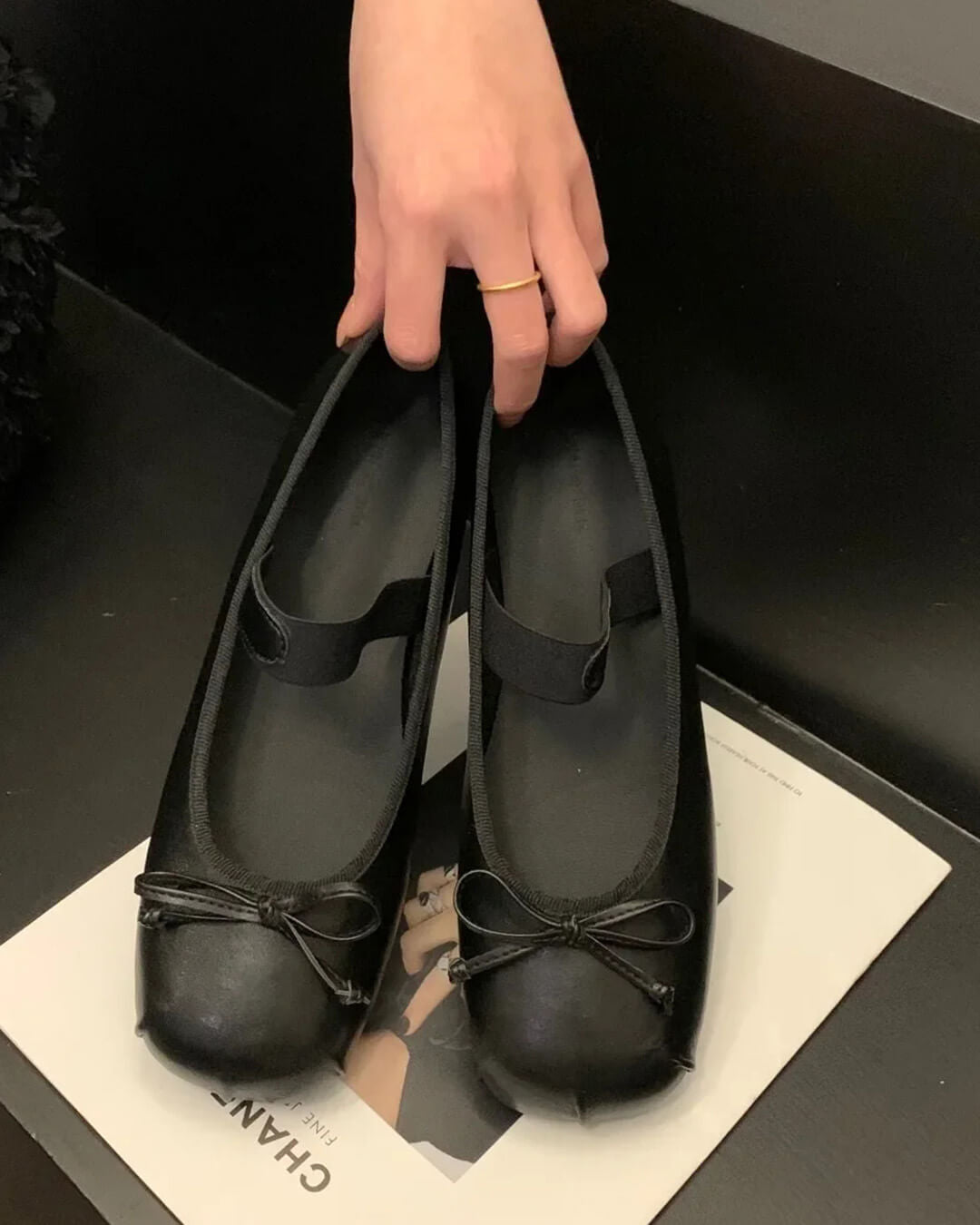 Ballerine in pelle con fiocco Angela