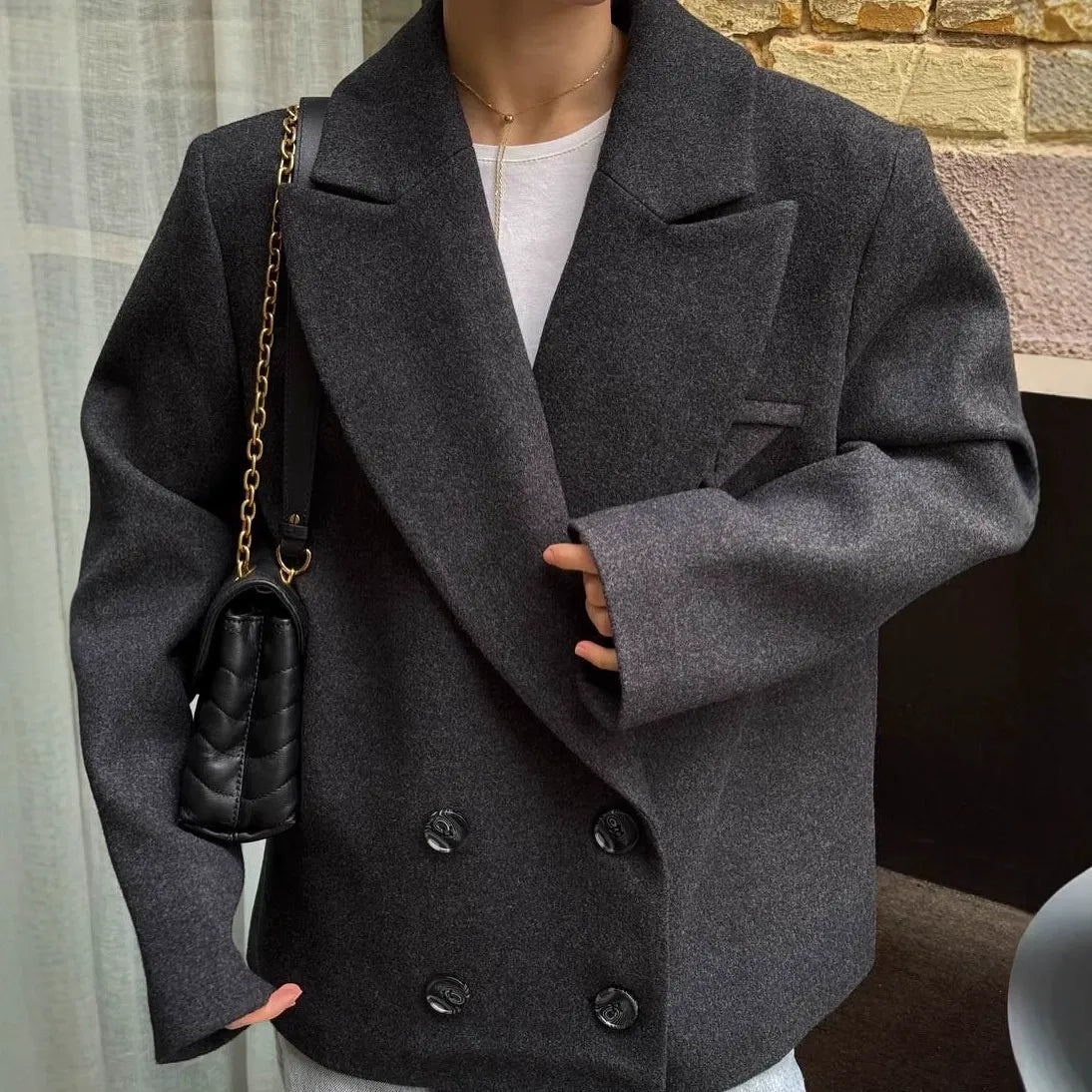 Cappotto blazer dalla vestibilità comoda Angeline