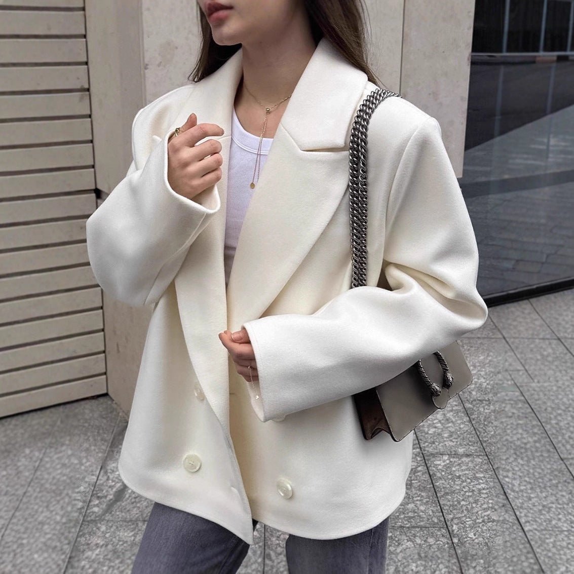 Cappotto blazer dalla vestibilità comoda Angeline