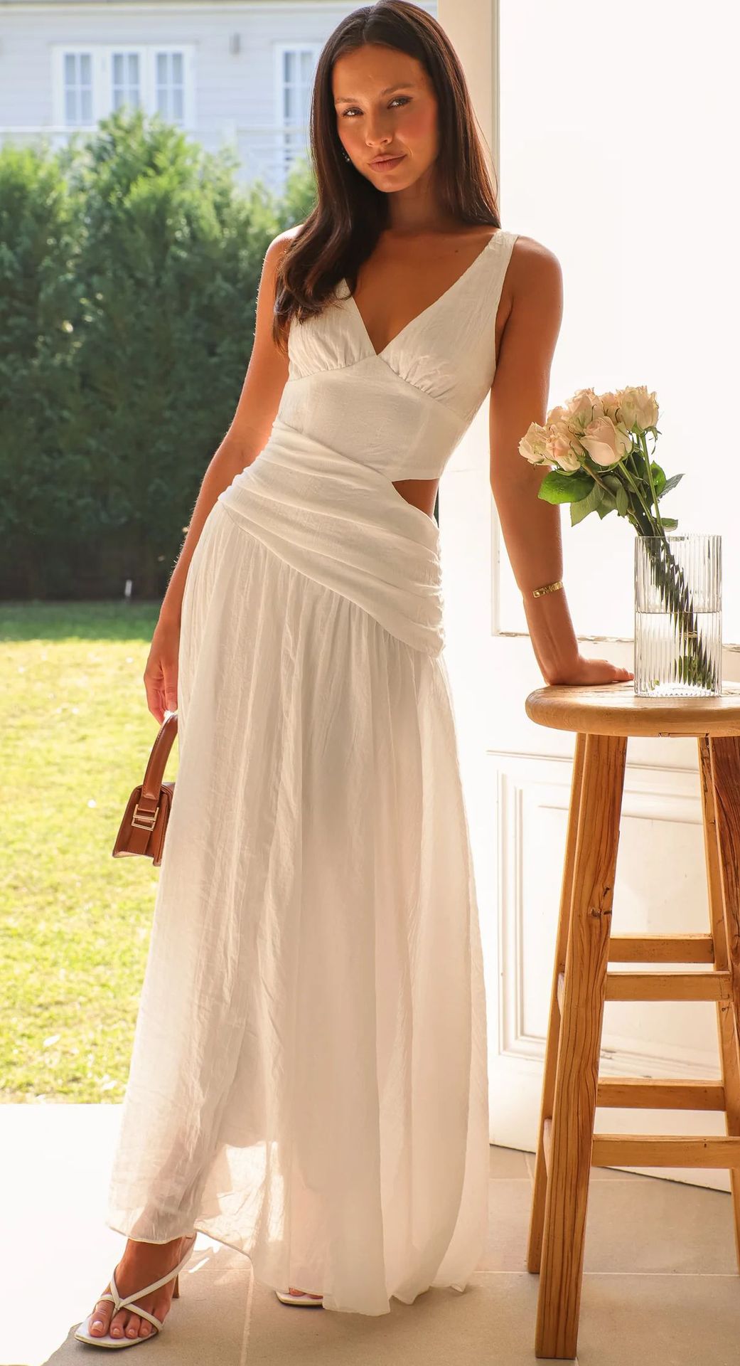 Abito midi svasato con cut-out Anne