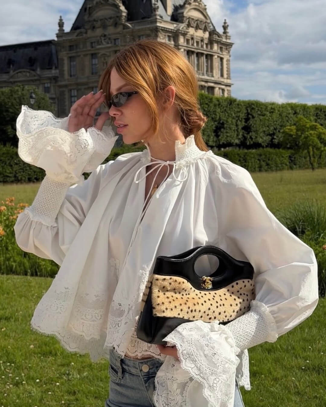 Annie Embroidery Lace Trim Blouse