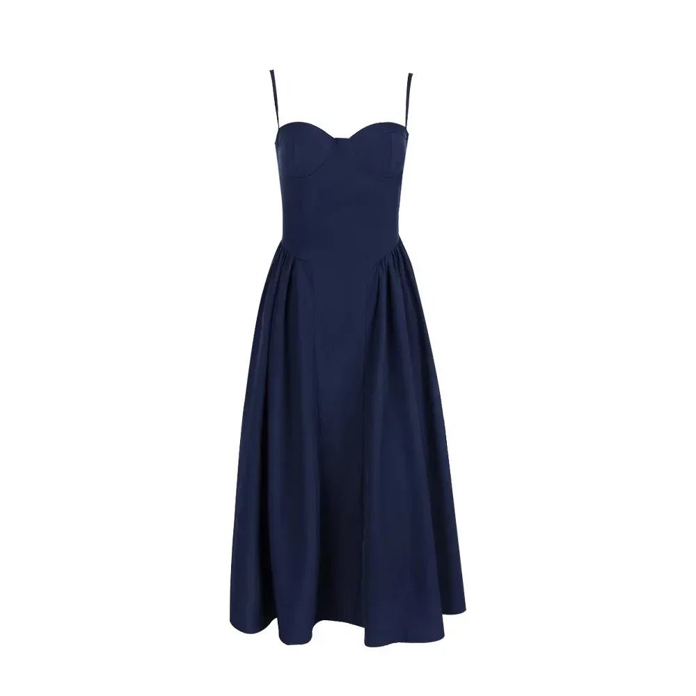 Abito midi smanicato con spalline Annika