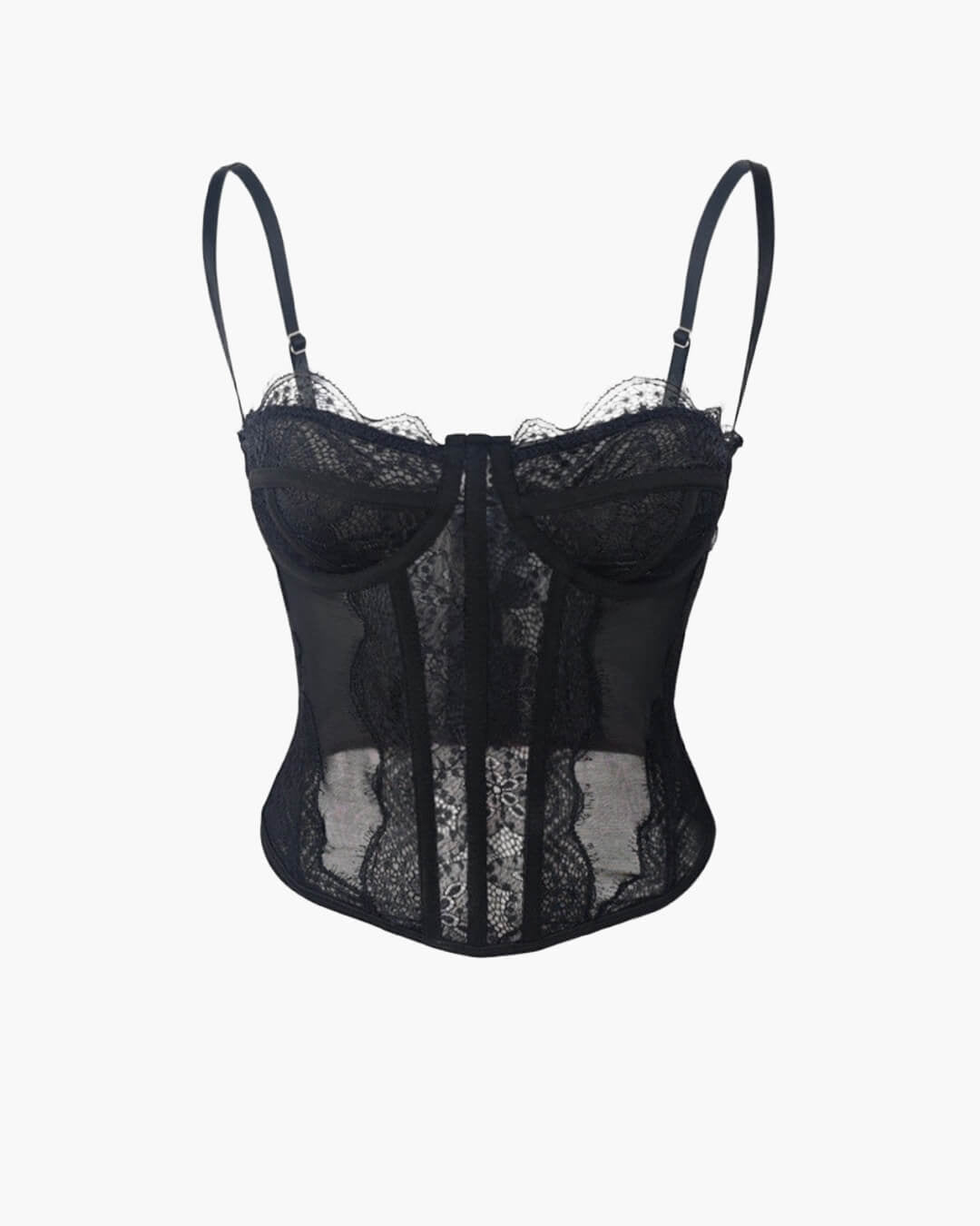 Top corsetto in pizzo con spalline Antonia