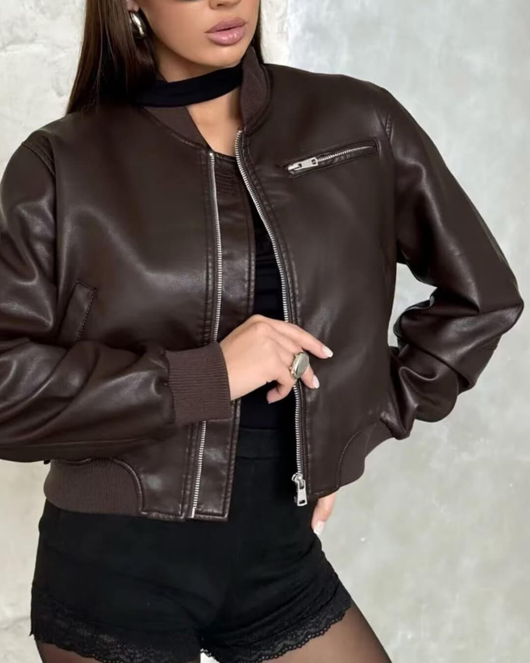 Bomber in ecopelle Arabella
