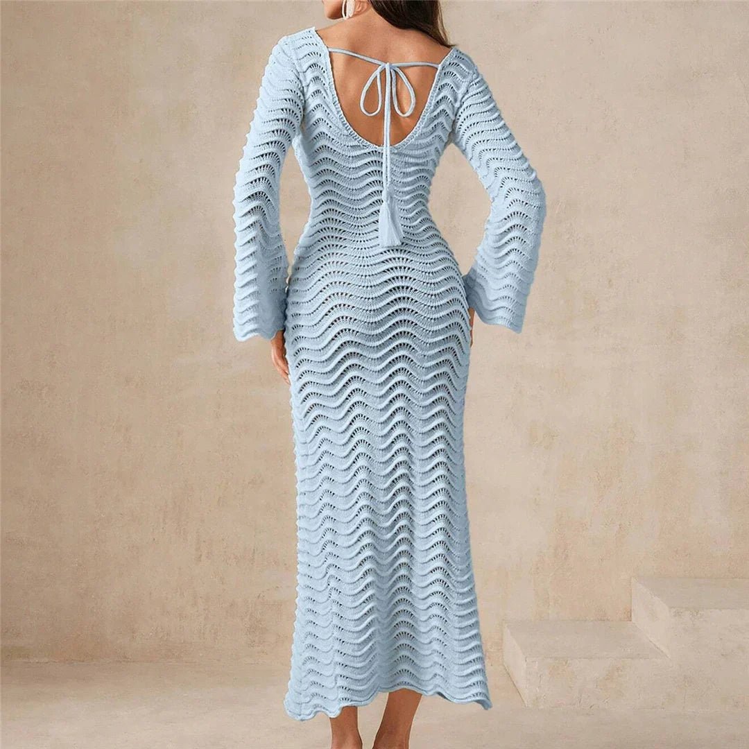 Abito maxi in maglia con lacci Arabella