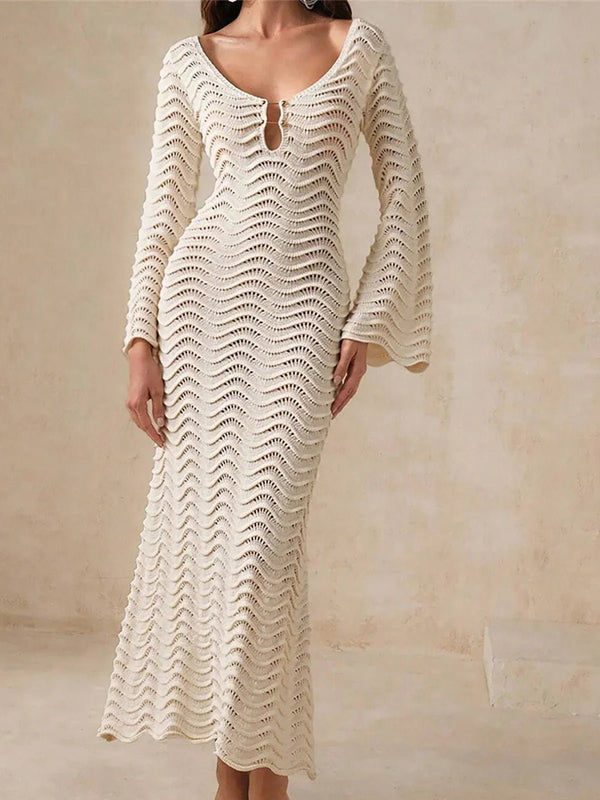 Abito maxi in maglia con lacci Arabella