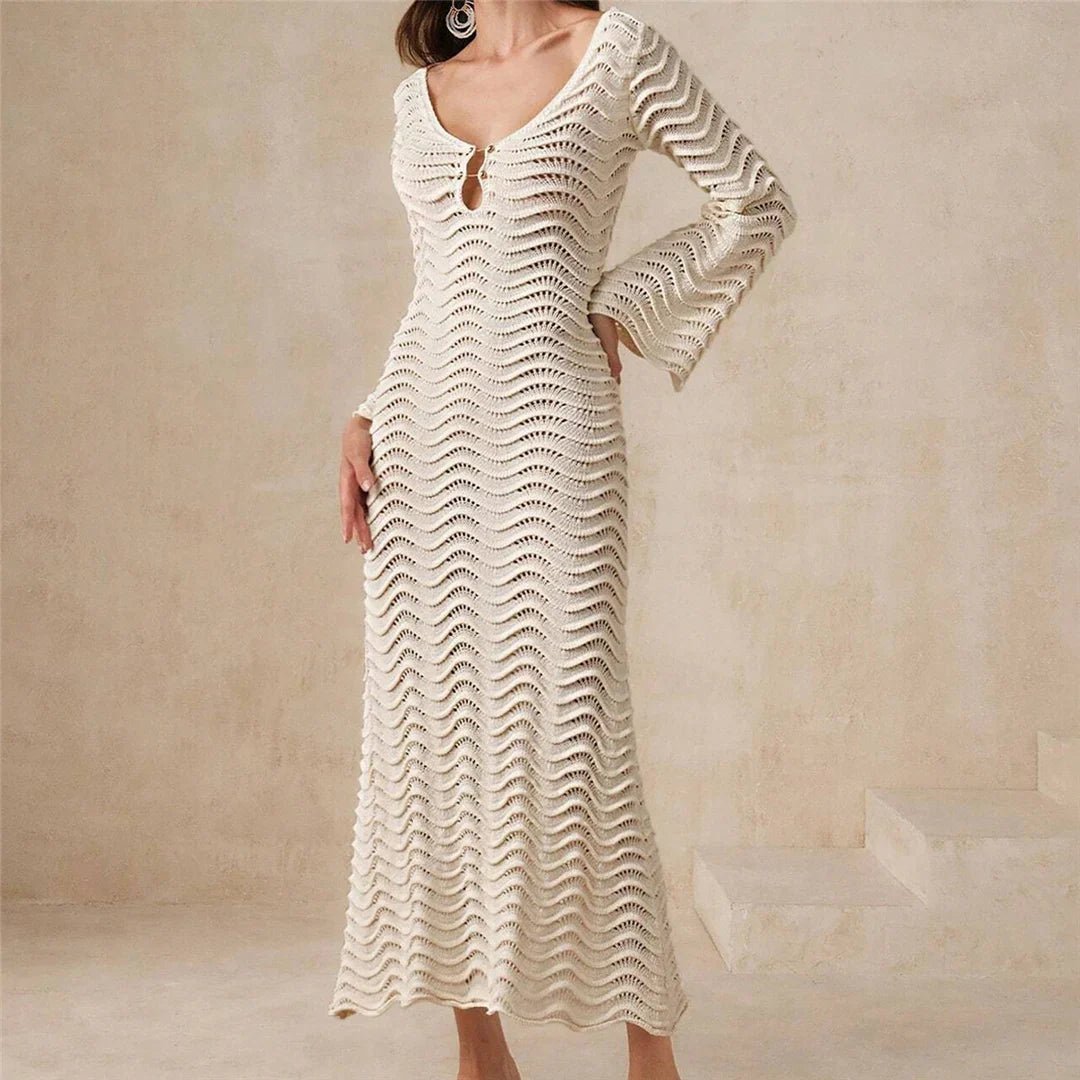 Abito maxi in maglia con lacci Arabella