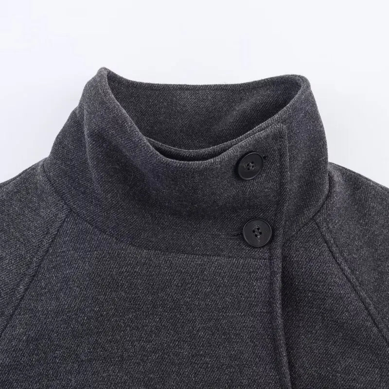 Cappotto lungo con cintura e collo alto Arielle