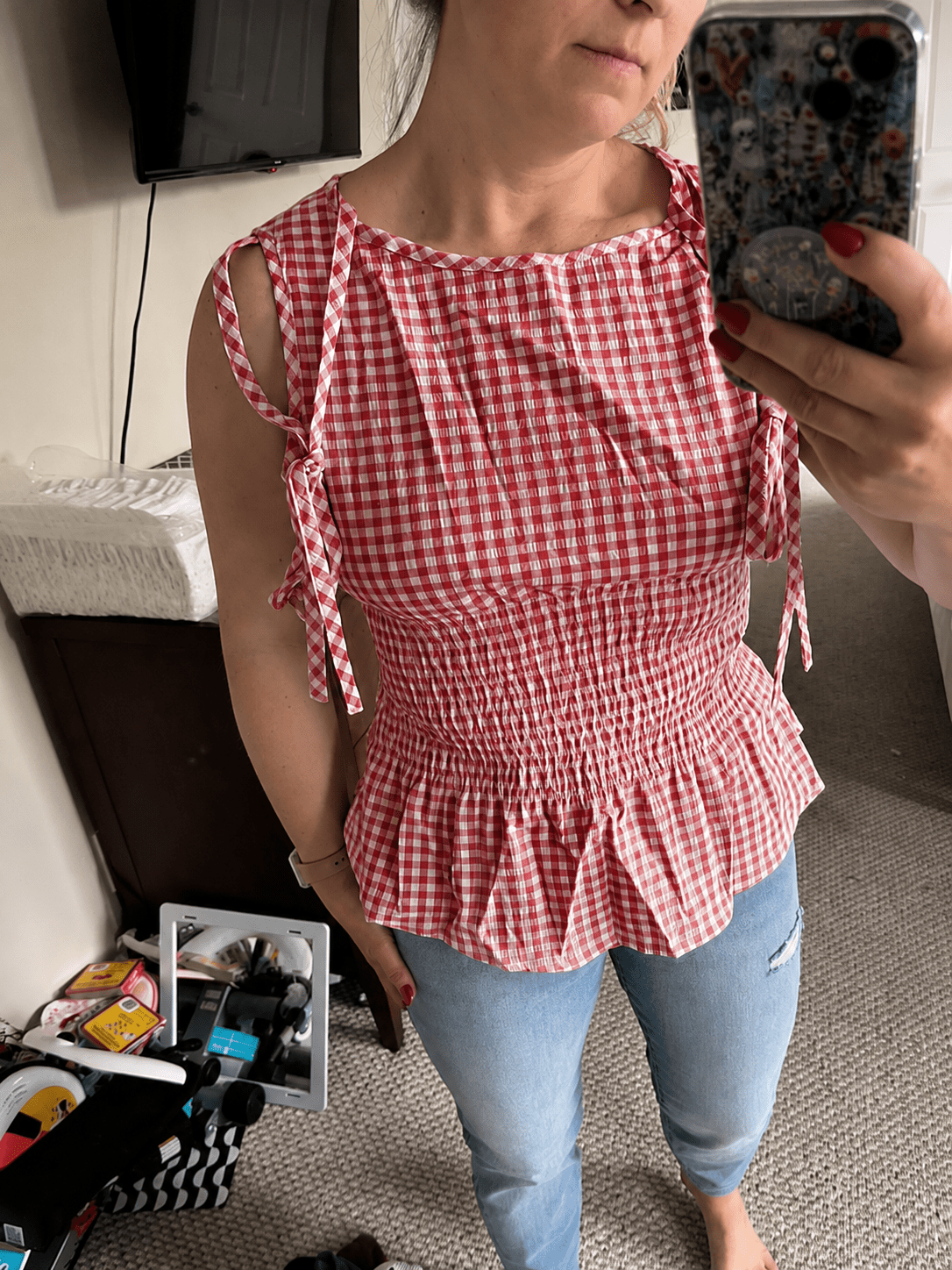 Camicetta vintage a quadretti Vichy Audrey