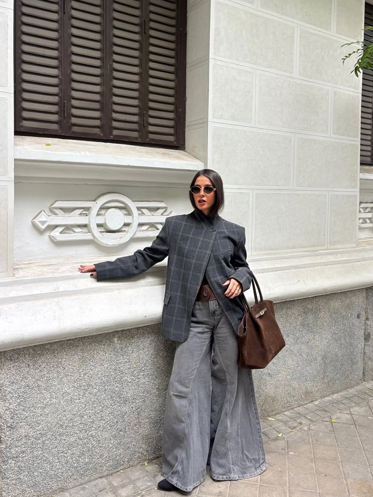 Blazer a quadri con collo rialzato Aurelia