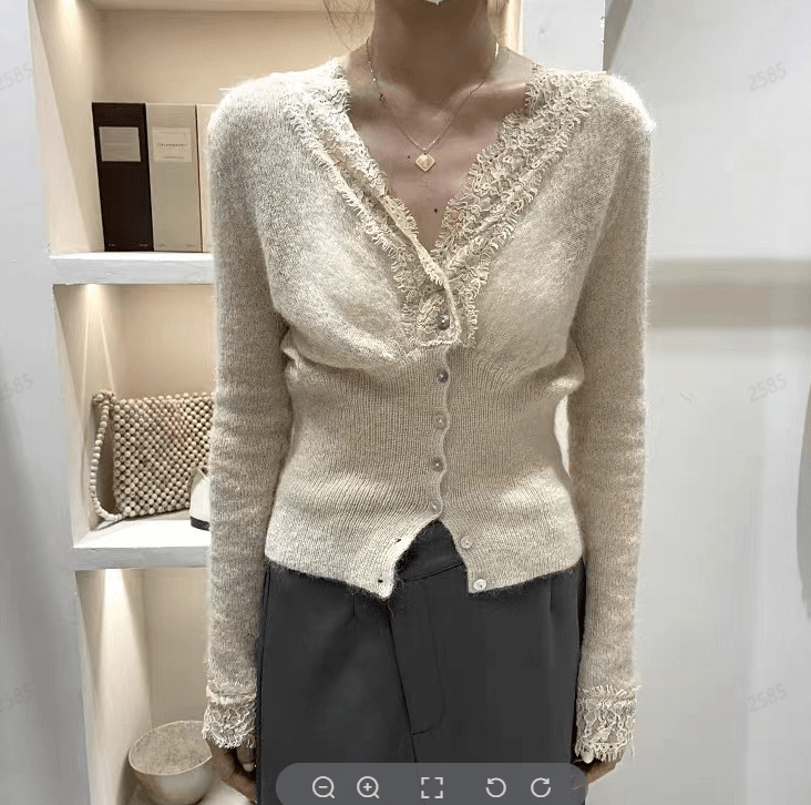 Cardigan in pizzo lavorato a maglia Aurelie
