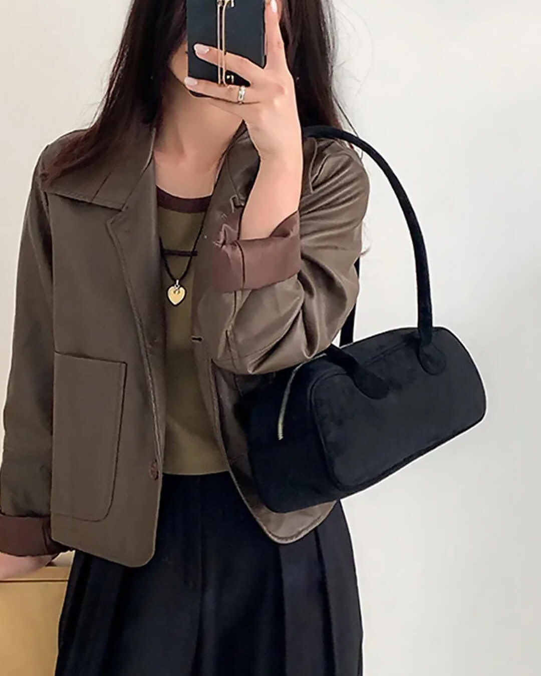 Borsa in pelle scamosciata vegana Aveline