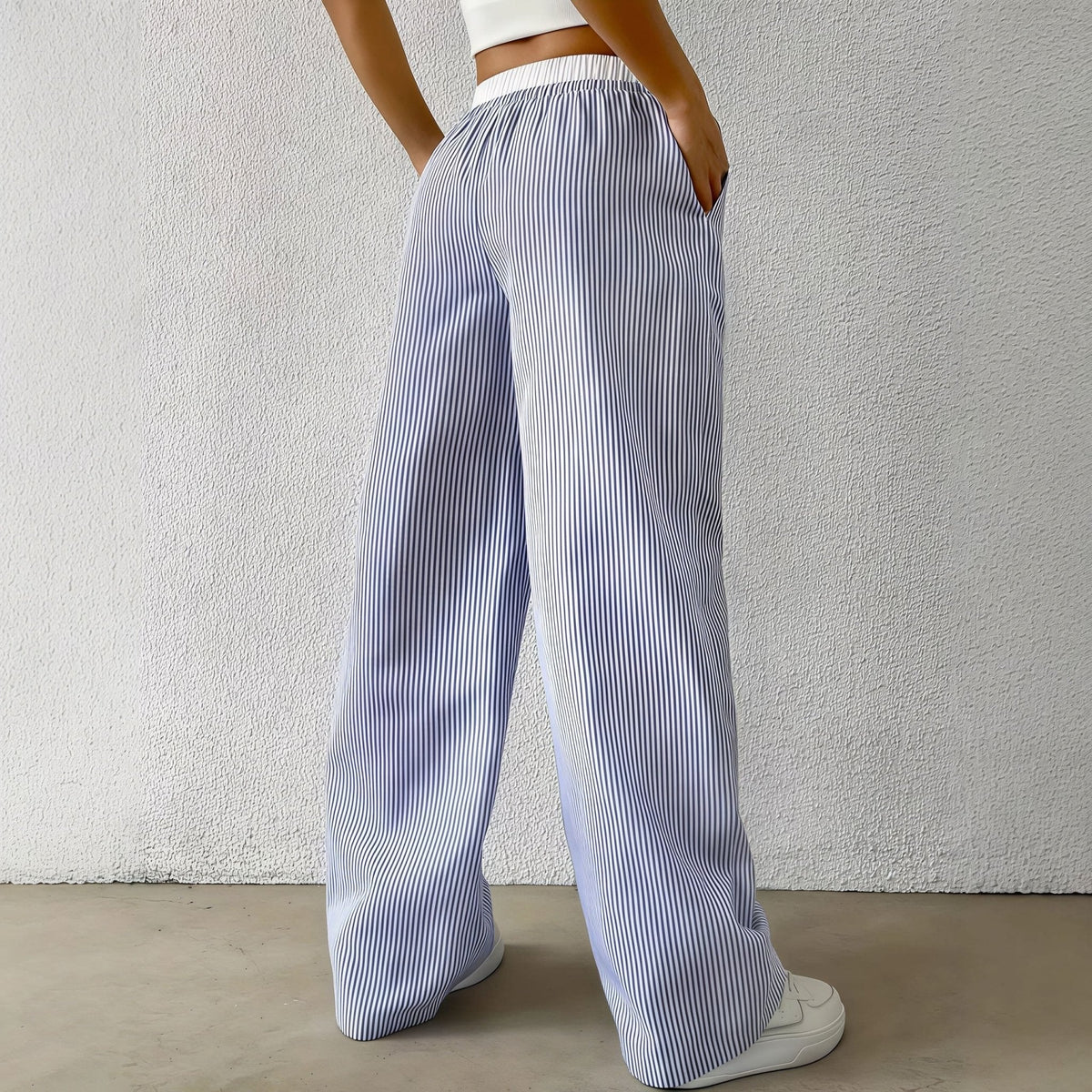 Pantaloni casual dritti Beatrice a righe