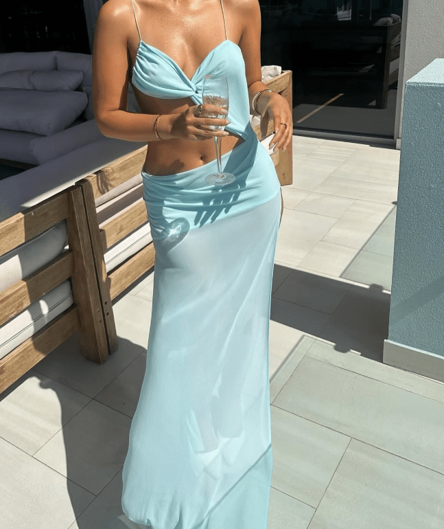 Abito lungo con cut-out e dettaglio twist Beatrice