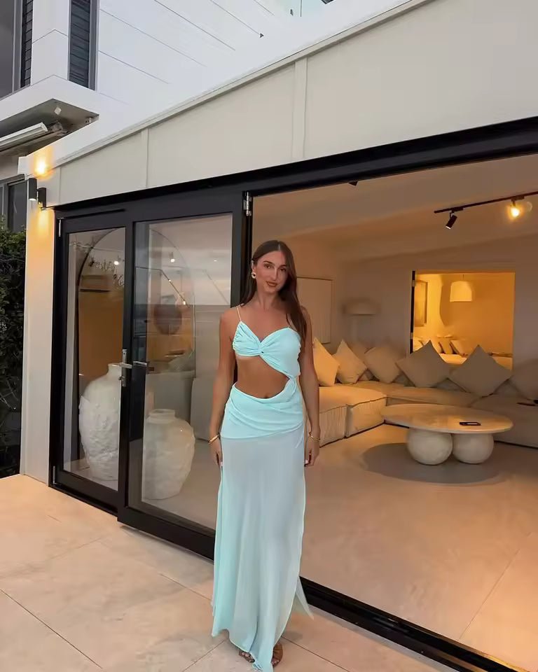 Abito lungo con cut-out e dettaglio twist Beatrice