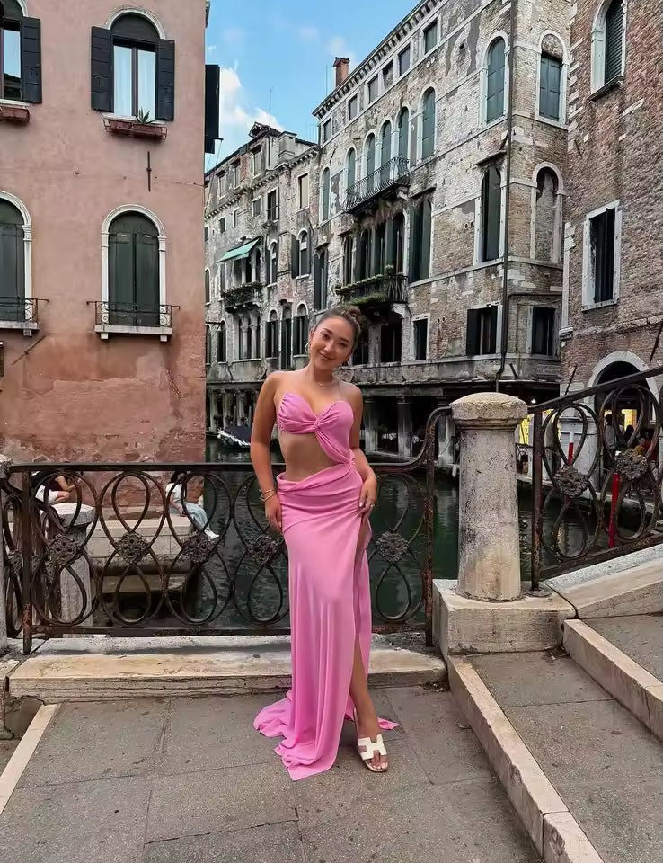 Abito lungo con cut-out e dettaglio twist Beatrice