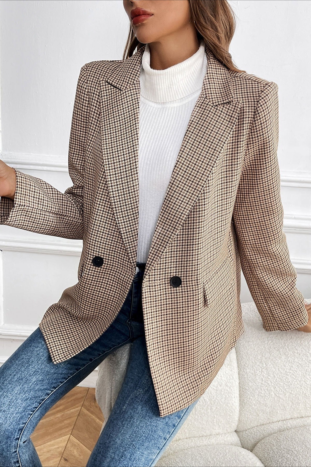 Blazer Beatrice vintage pied-de-poule