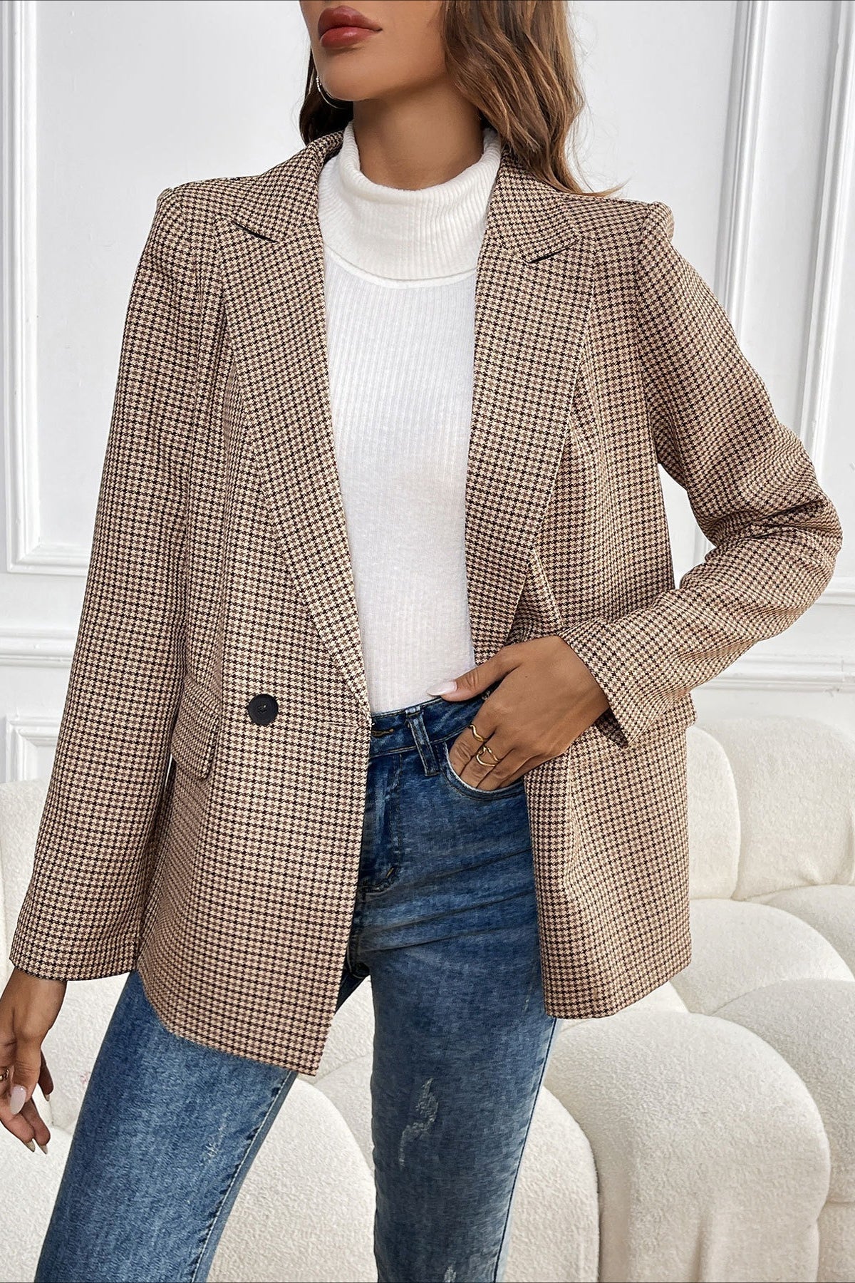Blazer Beatrice vintage pied-de-poule