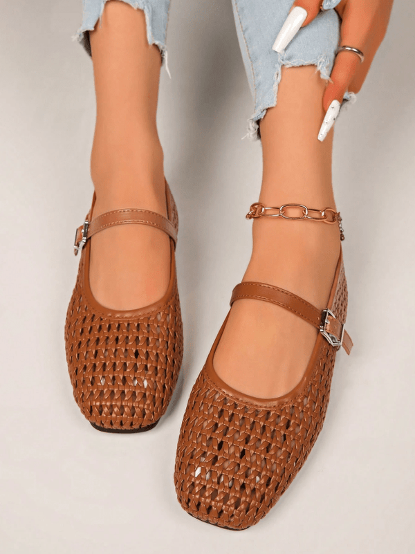 Ballerine Mary Jane in rete intrecciata Beatrice
