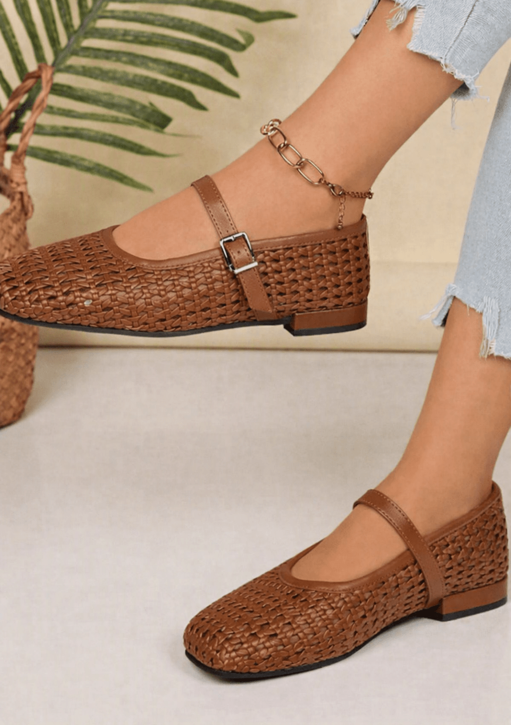 Ballerine Mary Jane in rete intrecciata Beatrice