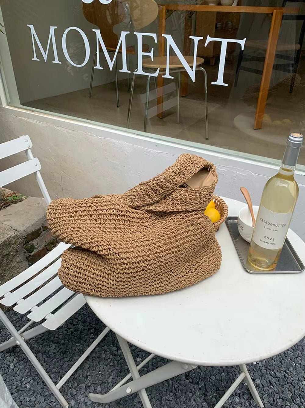 Borsa tote in rattan intrecciato Beatrice