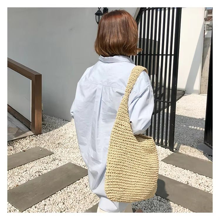 Borsa tote in rattan intrecciato Beatrice