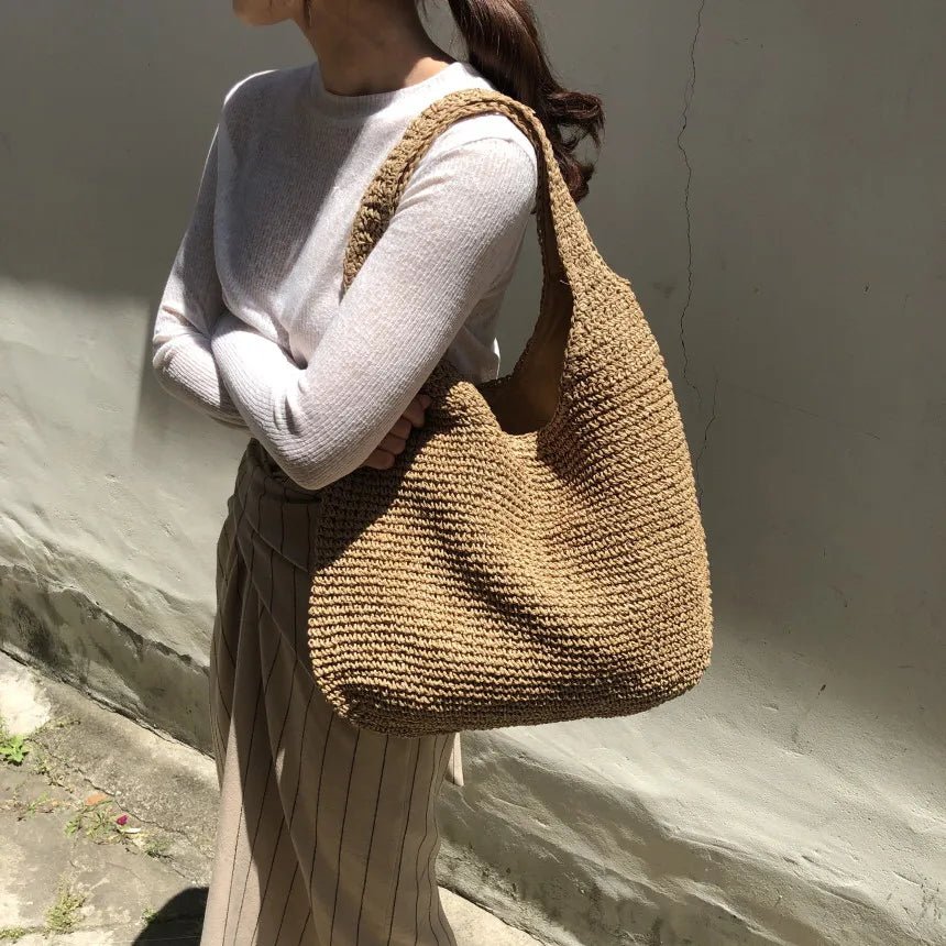 Borsa tote in rattan intrecciato Beatrice