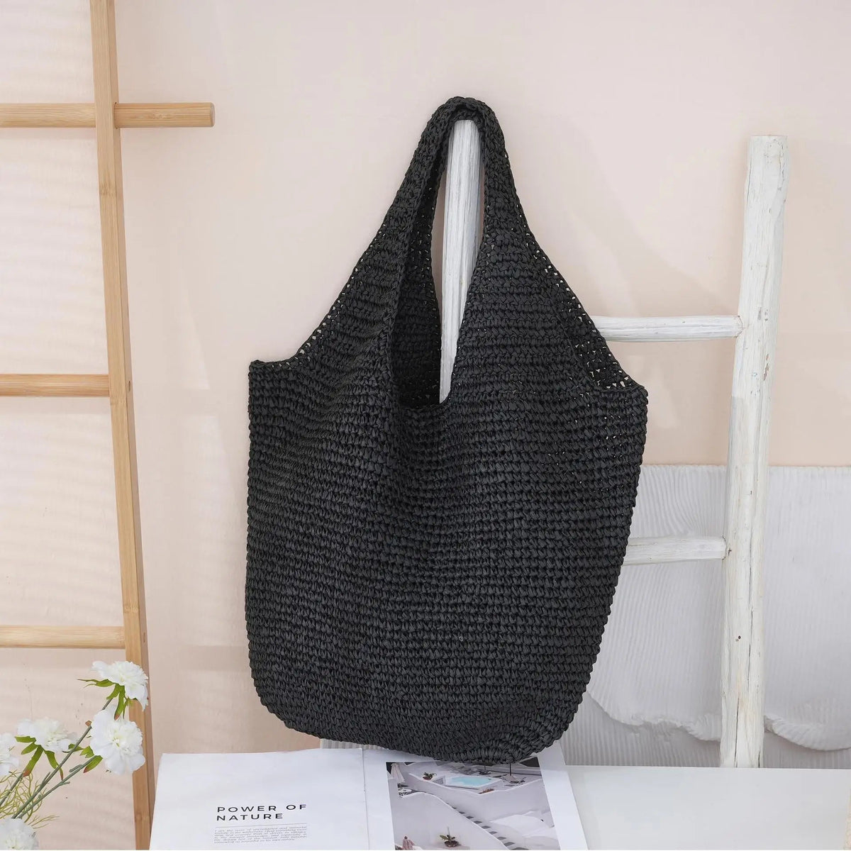 Borsa tote in rattan intrecciato Beatrice