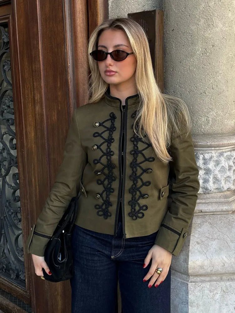 Giacca napoleonica Becky con fibbia a nodo di corda