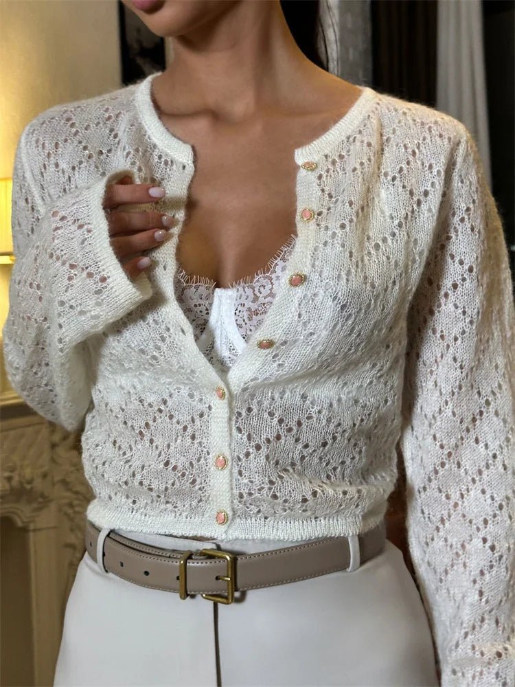 Cardigan corto traforato Beverly