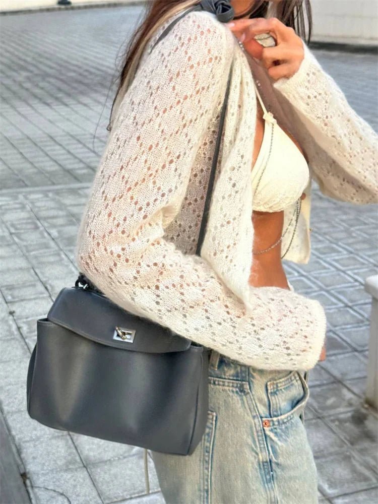 Cardigan corto traforato Beverly