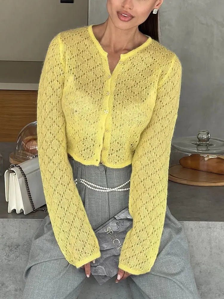 Cardigan corto traforato Beverly